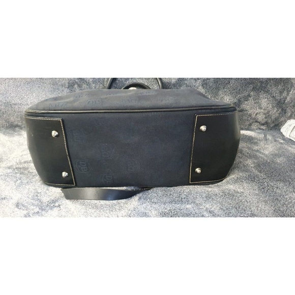 Dooney & Bourke Midnight Blue Signature Canvas Leather Trim Satchel Shoulder Bag - Picture 10 of 16